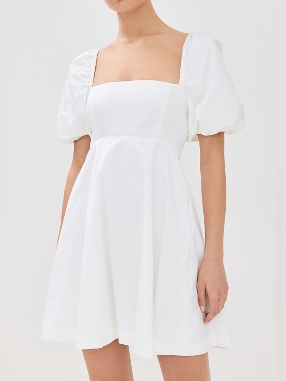 Hill House Matilda Mini Dress Puff Sleeve Empire Waist Square Neckline